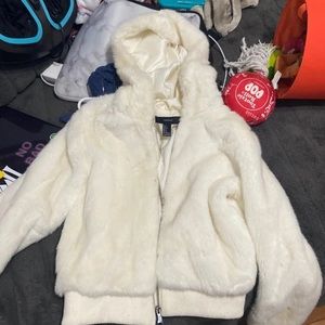 White fuzzy jacket